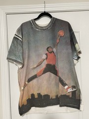 Vintage 2005 Nike Air Jordan 1 Skyline T-Shirt Bred Blacktoe XL 20th Anniversary