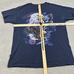 Bald Eagle Space Shirt Mens Large Navy Blue DOM Animals Graphic Nature Tee Birds
