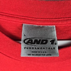 Vtg AND1 Fundamentals T Shirt Mens L Red Made In USA Basketball