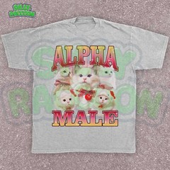 Sarcastic Cat Meme Shirt for Men, Ironic Alpha Male Kitten Tee, Funny Gift