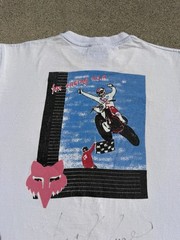 Vintage 80s Fox Racing Motorcycle Auto Promo T-Shirt Size Medium MARKS