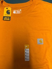 Carhartt Men’s Orange Pocket Logo Crew Neck Short Sleeve T-Shirt Size XL