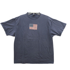 Lands’ End Mens Shirt Large 100% Cotton Short Sleeve American Flag Patriotic