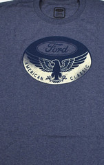 Ford Mens American Classic Eagle Logo Navy Heather Shirt New M, L, XL