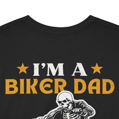 Biker Dad T-Shirt Skeleton BACK Graphic Tee Vintage Motorcycle Like Normal Dad