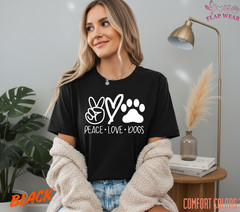 Unisex Peace Love Dogs Printed T SHIRT,T shirt women,T shirt men,T shirt vintage