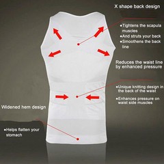 US Men Shaper Vest Full Body Slimming Tummy Underwear Shapewear Beer Belly Shirt