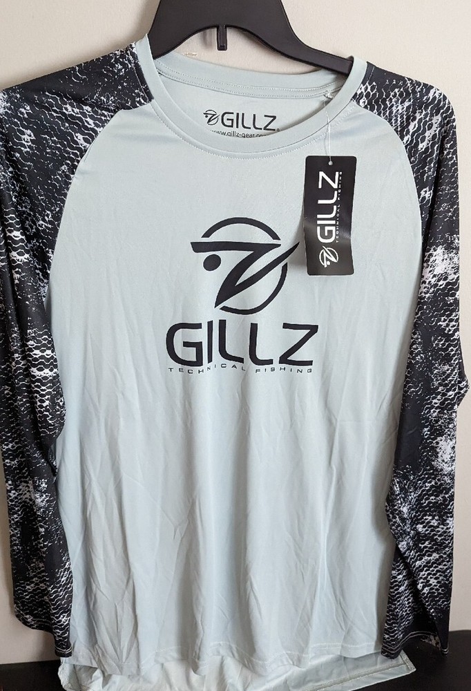 Gillz Men’s LS UV Tournament Series “High Rise Gray” L/S Shirt Size Large NWT