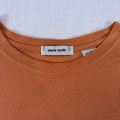 Pierre Cardin Men’s Large T-Shirt Orange Rayon Blend Soft Short Sleeve Crew Neck
