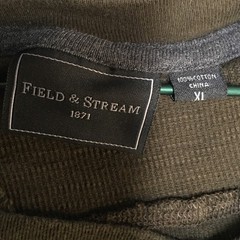 Field & Stream Henley Thermal Shirt Men XL Green Long Sleeve Waffle Knit Outdoor