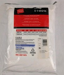 Hanes Tagless 5 T-shirts Lay Flat Collar White New In Pkg Comfort Soft Sz 3XL