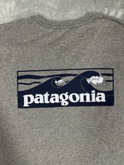 Patagonia Men’s XXL Gray Knit Cotton Blend Crew Neck Pocket Logo Graphic T-Shirt
