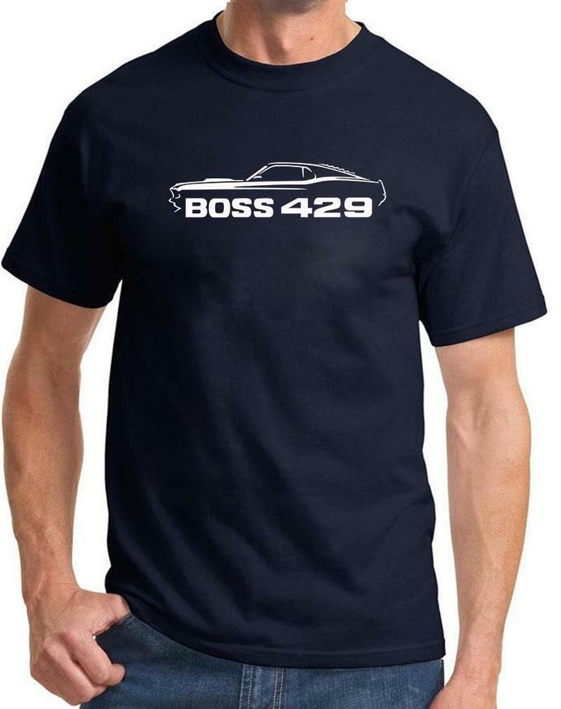1969 Ford Boss 429 Mustang Classic Outline Design Tshirt NEW COLORS