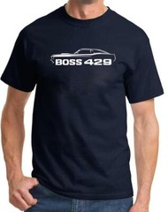 1969 Ford Boss 429 Mustang Classic Outline Design Tshirt NEW COLORS