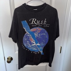 Vintage Rush Shirt Mens XL XG Black Test For Echo 1996-97 Tour Band Tee Rock
