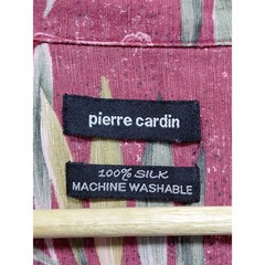 Pierre Cardin 100% Silk Hawaiian Shirt Red Leaf Print Men’s Size XXL
