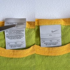 Vtg 90s Y2K Lemon + Lime NIKE Ringer Swoosh T-Shirt / Size XL Cotton Logo Sport