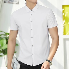 Business Ice Silk Shirt Men’s Short-sleeved Non-iron Professional White High-end