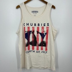Chubbies Tank Top Men’s XL White Cream Fourth of July 4th USA Cotton New NWT
