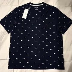 Lacoste Men’s All Over Sleepwear Croc Logo T-Shirt Navy Blue White New