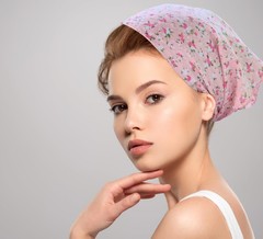 21X21 Floral Bandana, Soft Cotton, Viscose, Hair Wrapper, Scarf, Neckerchief