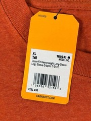 Carhartt Loose Fit Heavyweight Long-Sleeve Logo Sleeve Graphic Size XLT TK0231-M