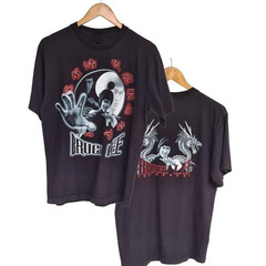Bruce Lee 2 sided Basic black Unisex T shirt Classic tee
