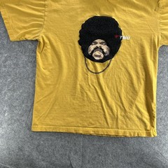 Vintage Club TMO Japan Shirt Mens Large Yellow Afro Graphic Two Tone Tee 90s