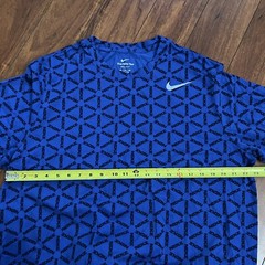 Nike T-Shirt Men Large Blue Short Sleeve Monogram Print Workout DJ5250-480 EUC