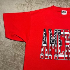 Vintage 90s America T Shirt Mens XL Red Patriotic USA Flag Graphic Tultex Tee