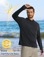 COOFANDY Men’s UPF 50+ Sun Shirt Long Sleeve Fishing Shirt UV Protection Hoodie