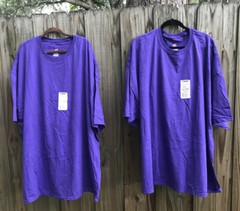 NWT Pair Unisex Adult 62″ Chest/Bust Size 5XL T-shirt Tops Soild Purple S/S AsIs