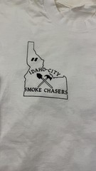 Vintage Idaho City Smoke Chasers Shirt Mens Large White Fire Tee Stedman USA