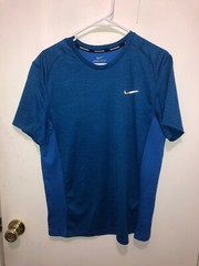 Nike Running Mens Dri-Fit Miler Short Sleeve Top Blue Size Large Style 833591