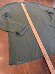 Mack Weldon Long Sleeve Shirt Mens Large Green Casual Stretch 100% Cotton Soft