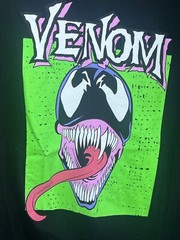 Vintage Marvel Venom Themed T Shirt Black colored Size Medium Marvel brand Tags