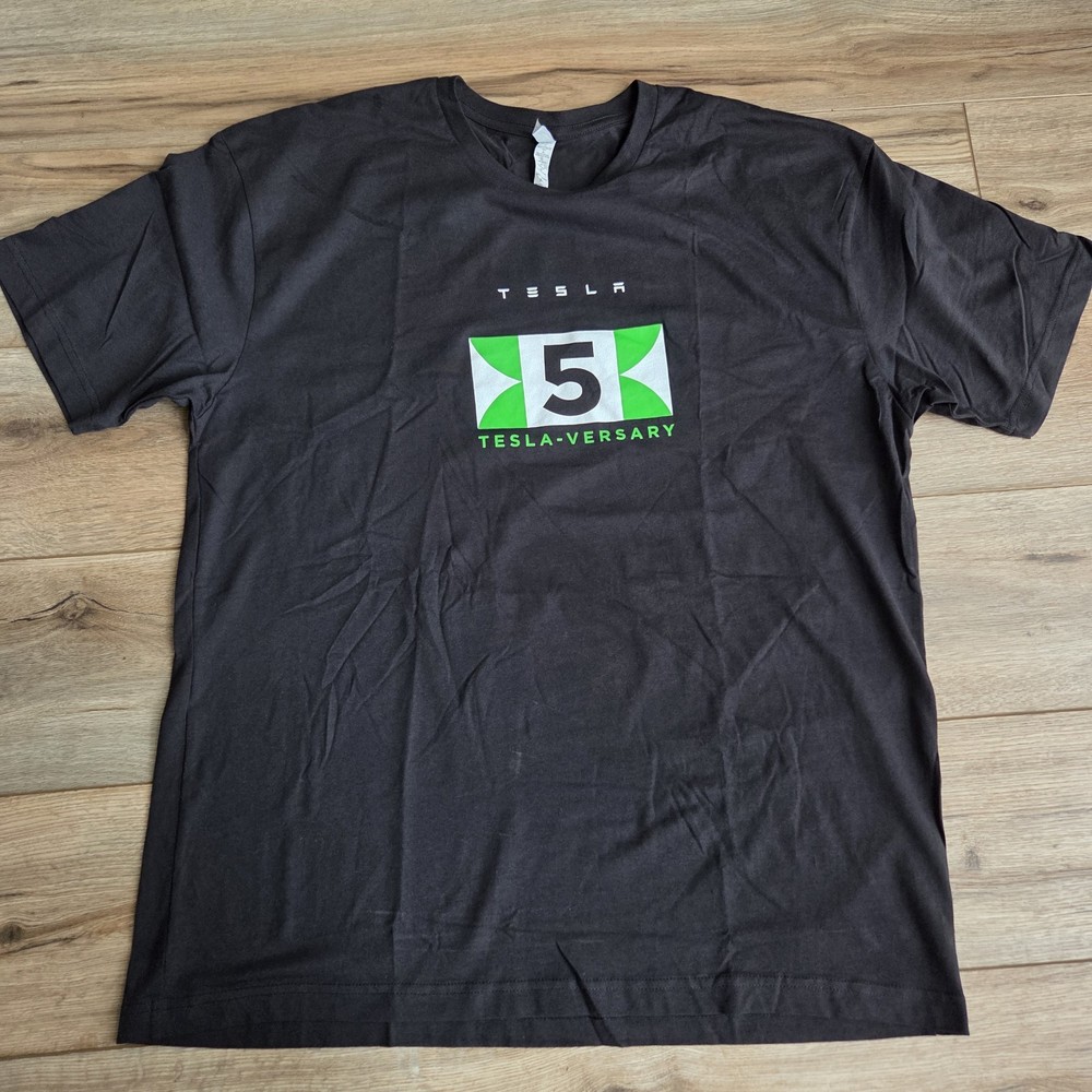 Rare TESLA Employee-Issue 5 Year Work Anniversary Tesla-Versary XL Shirt Swag
