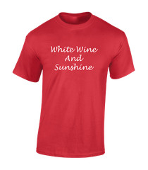 WHITE WINE & SUNSHINE MENS T SHIRT COOL HOLIDAY CLOTHING SUMMER CASUAL TOP