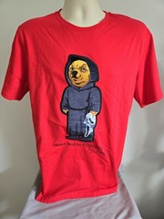 Eternity BC/AD Mens Large Bright Red Scream Horror Bear Short Sleeve T-shirt NEW