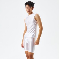 Men’s Sexy Oil Shiny Glossy Sports Muscle T-shirt Slim Elastic Tank Tops Vest