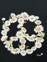 Daisy Flower Peace Sign Womens T-Shirt Small Retro Hippie 60s 70s Boho Aesthetic