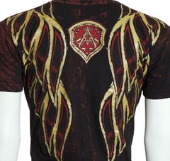 ARCHAIC by AFFLICTION Black Red RIDE IT Short Sleeve Slim Fit Y2K T-shirt NWT