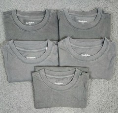 Men’s Crew Neck T Shirts 5 Pack SMALL Black Charcoal Pocket Relaxed Goodfellow
