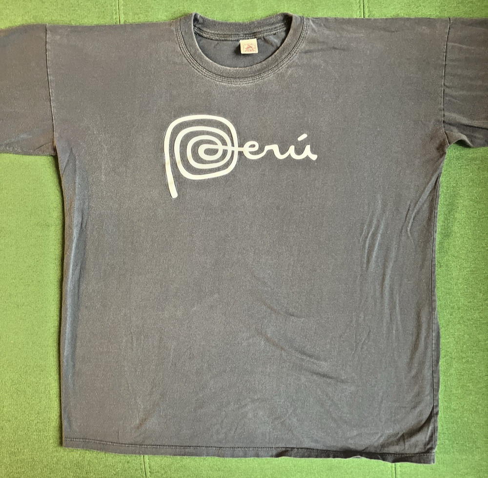 Inca Peru Cusco T-Shirt Mens XL Gray Blue Short Sleeve Crew Neck