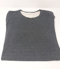 On The Byas Mens Longer Length TShirt Crew Gray Textured Short Sleeve L Tall