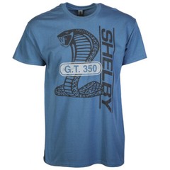 Ford Shelby GT350 Logo Graphic Cotton T-Shirt Indigo Blue Official Licensed