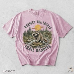 Respect The Locals Shirt Vintage Raccoon Forest Trail Bandit Unisex Graphic Tee