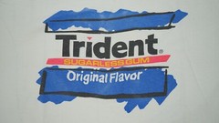 Rare Vintage MTV Beach Trident Original Flavor Sugarless Gum T Shirt 90s White