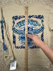 Reno Nevada Men T-Shirt Medium Beige Graphic 2013 Motorcycle Bike Rally 19th