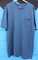 Wrangler Mens XLT 46-48 Cotton Workwear T-Shirt Pocket Logo Dark Gray Crew Neck